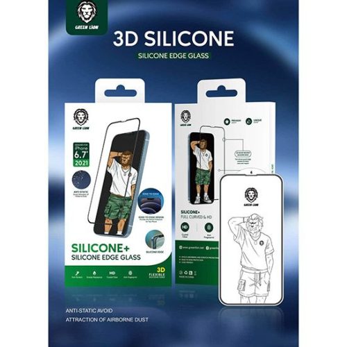 گلس آیفون 13 پرو مکس Green Lion 3D Silicone HD