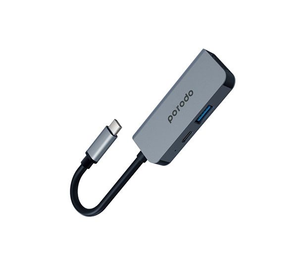 هاب 3 در 1 USB-C پرودو PD-4K31C-GY