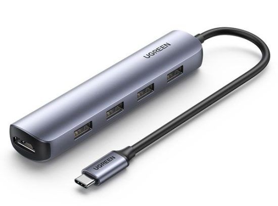 هاب مبدل یوگرین USB-C To HDMI+4*USB 3.0 A مدل CM417 کد 20197