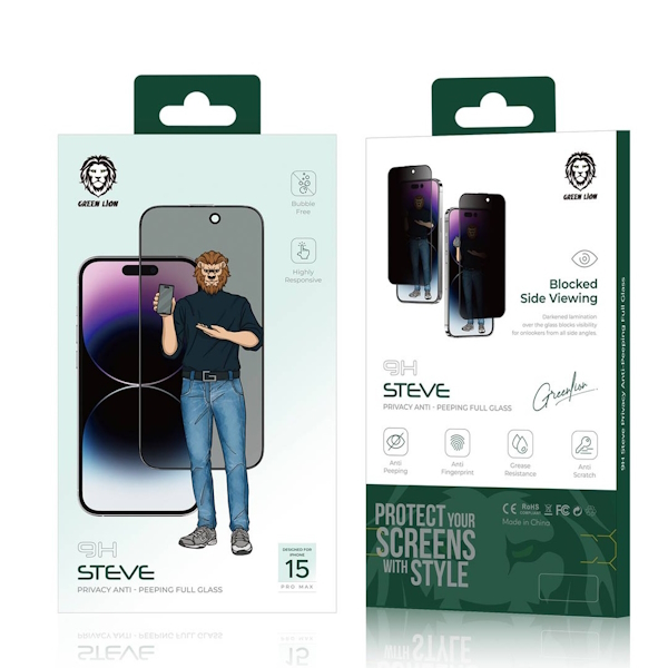 گلس گرین لاین آیفون مدل 9H Steve Privacy Anti-Peeping Glass