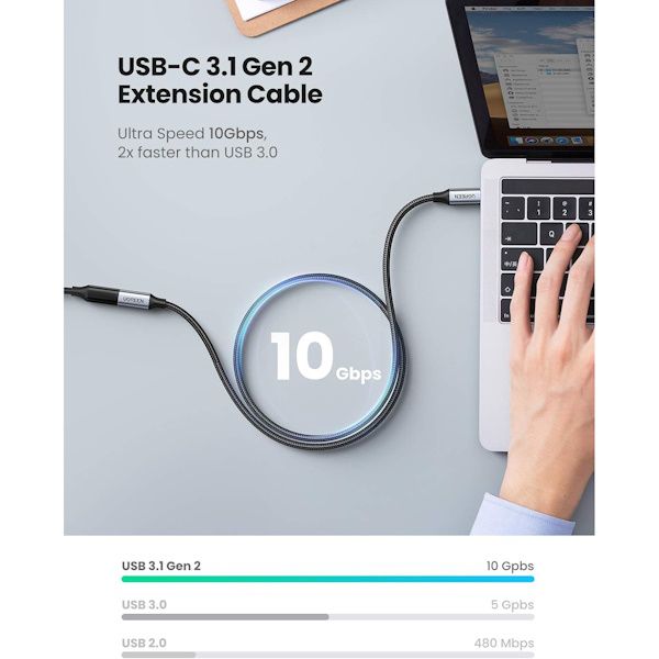 کابل افزایش طول USB-C یوگرین مدل US372 کد 30205