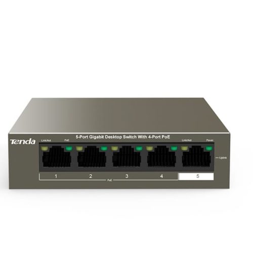 سوئیچ شبکه 5 پورت دسکتاپ گیگابایتی تندا مدل TEG1105P-4-63W