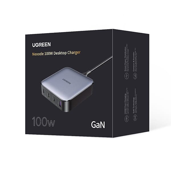 شارژر رومیزی 100 وات Nexode با 3 پورت USB-C و 1 پورت USB-A یوگرین مدل CD328 کد 90928