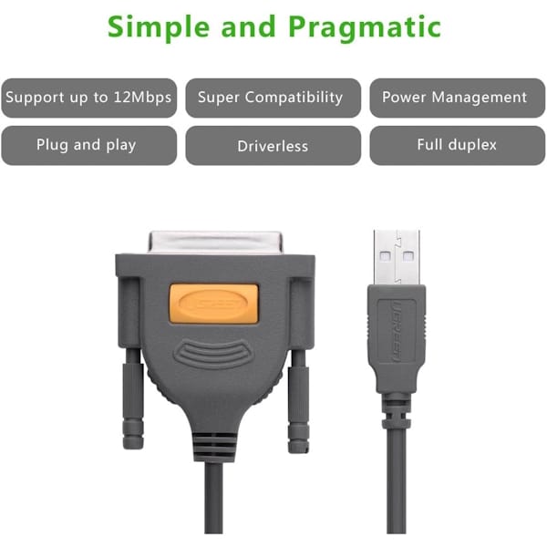 کابل USB2.0 به Paralell DB 25Pin (پرینتر) مدل US167 کد 20224