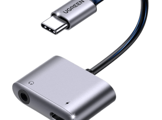 تبدیل USB-C Male به جک 3.5 میلی‌متری و USB-C Female یوگرین مدل CM231 کد 60164