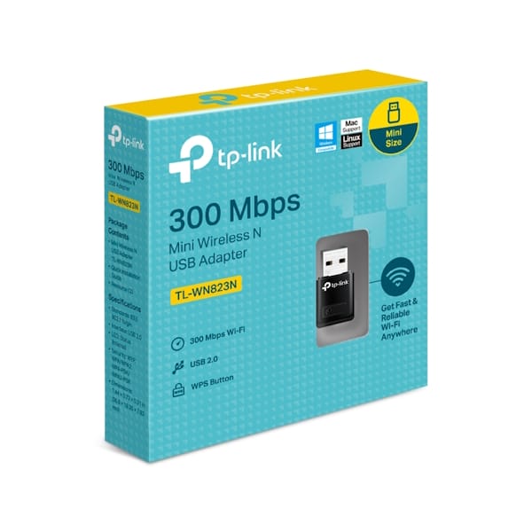 کارت شبکه USB مینی بی سیم 300Mbps تی پی لینک مدل TL-WN823N