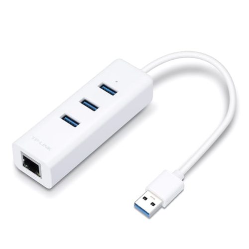 هاب 3 پورت USB 3.0 و کارت شبکه تی پی لینک مدل UE330