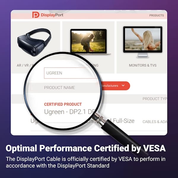 کابل DisplayPort 2.1 Male یوگرین مدل DP118