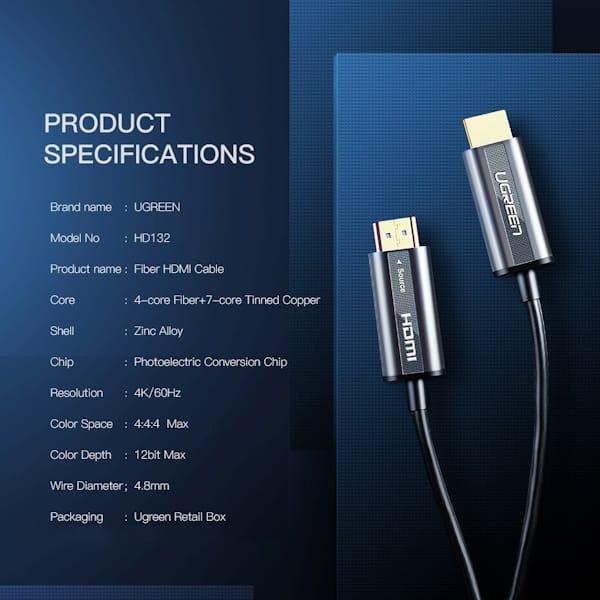 کابل HDMI یوگرین مدل HD132 کد 50215 طول 15 متر